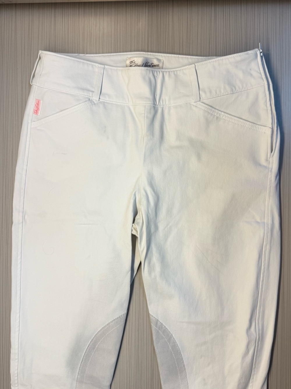 The Tailored Sportsman White Equestrian Riding Breeches with Knee Patches